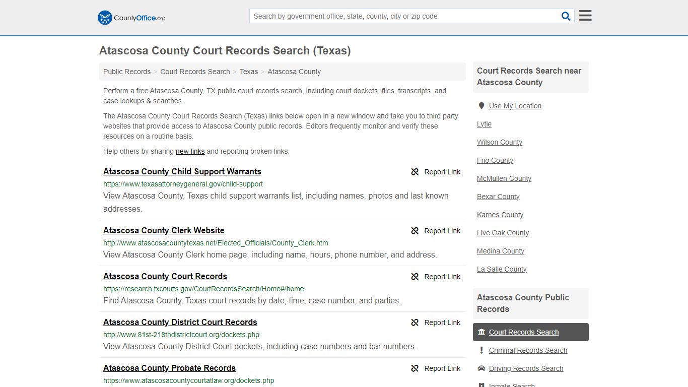 Court Records Search - Atascosa County, TX (Adoptions, Criminal, Child ...